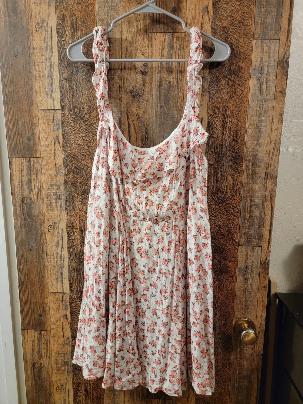 torrid White Mini Dress with Rust Floral Print